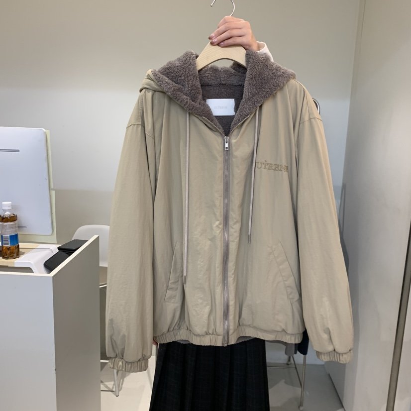 OUTRENE韓國代購㊣女士新品25秋冬真品職業熱賣時尚夾克兜帽OUTRENE夾克