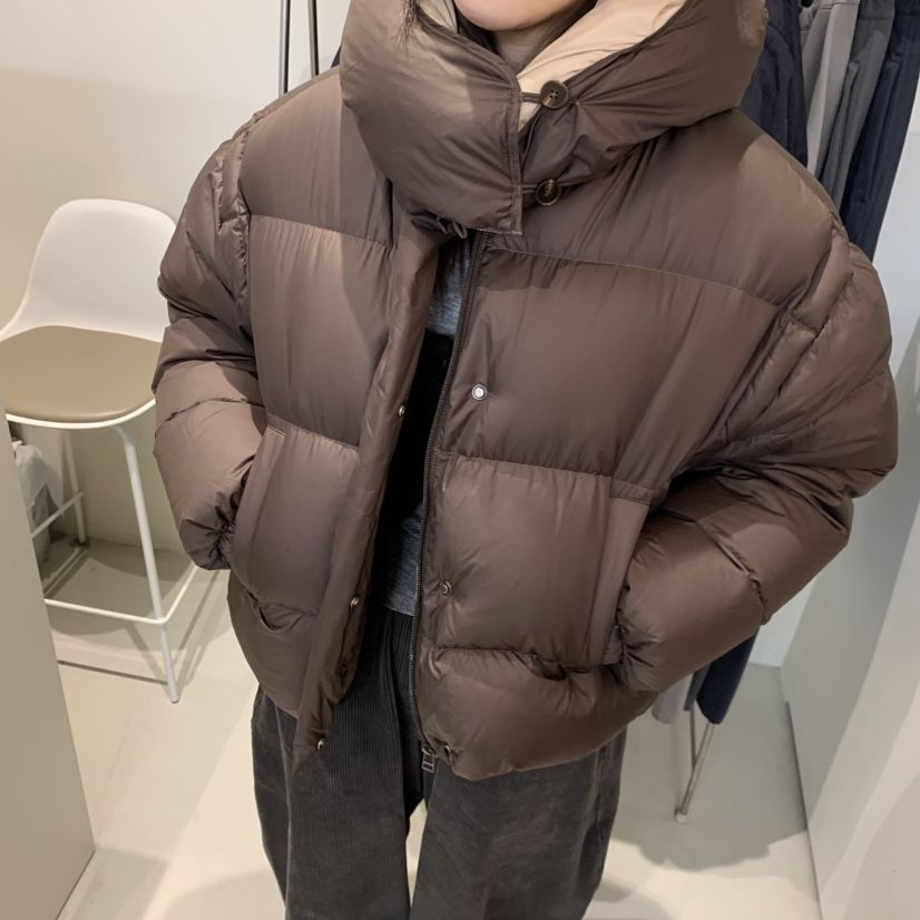 OUTRENE韓國代購㊣女裝新品真品休閑推薦短款羽絨服連帽鴨絨OUTRENE短款羽絨服