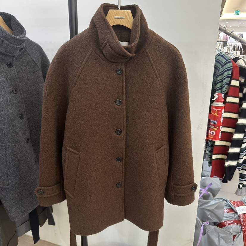 3 ANOTHER韓國直郵㊣女士新品休閑真品熱賣夾克含腰帶高領3 ANOTHER夾克