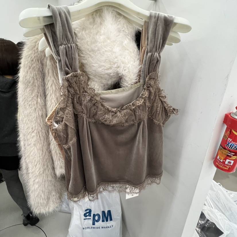 BREATHE韓國代購㊣女裝新品人氣推薦熱賣職業吊帶背心天鵝絨BREATHE吊帶/背心