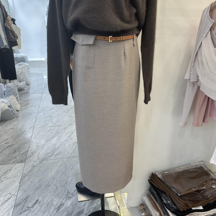 THE LOW東大門㊣實拍女裝新款休閑職業真品時尚長裙不含腰帶THE LOW長裙