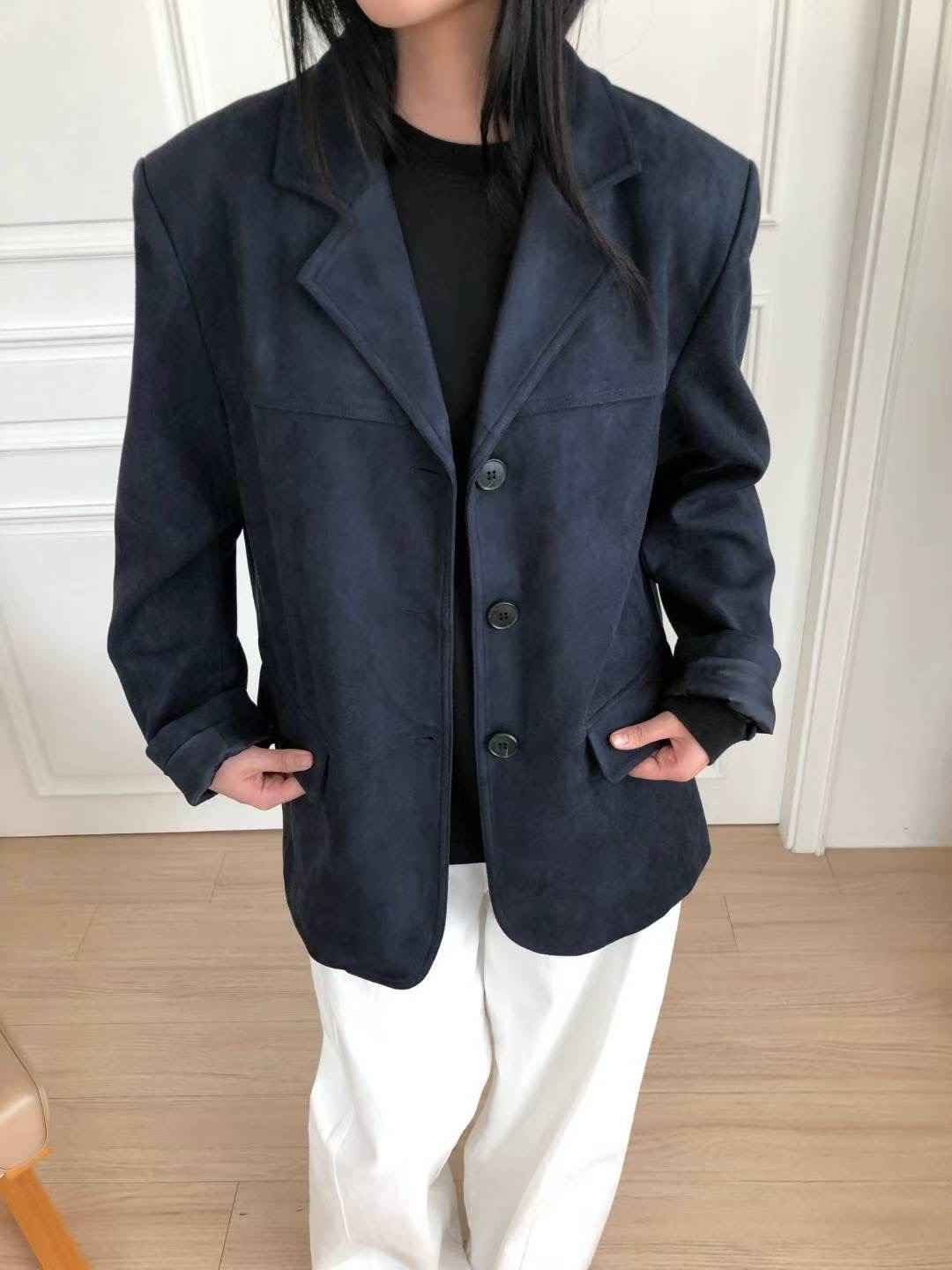 M.STORY東大門㊣代購女士新款人氣休閑推薦25秋冬夾克絨面革M.STORY夾克