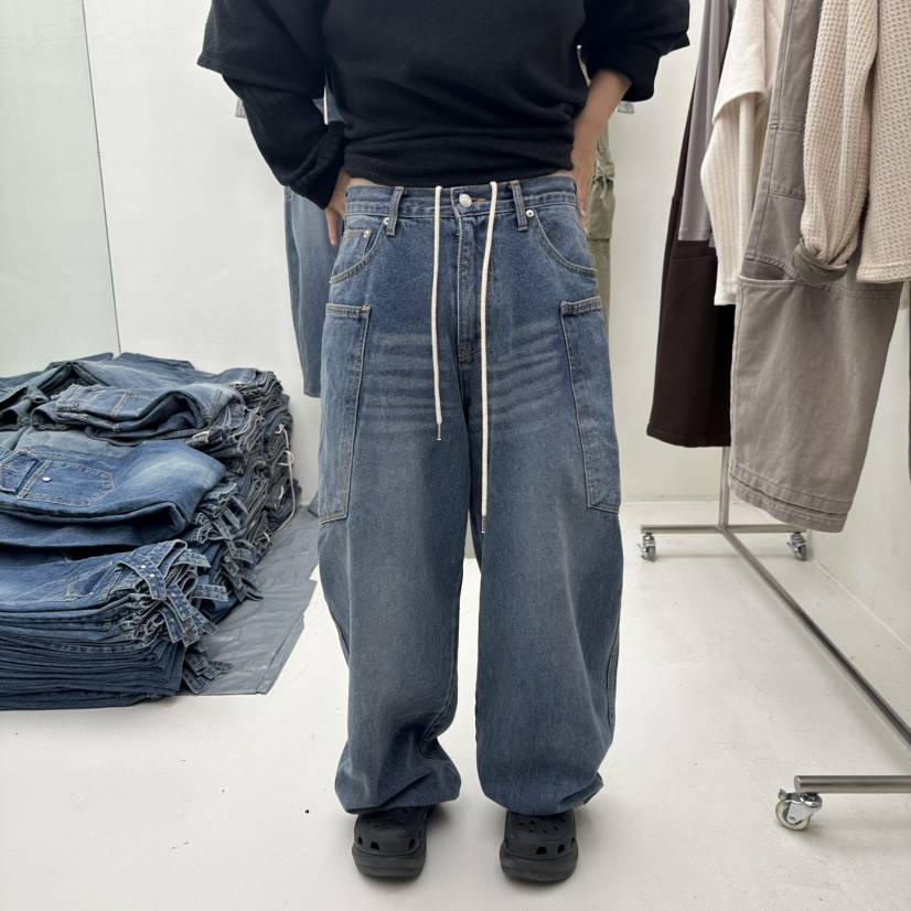 CHAV韓國直郵㊣女裝新品時尚推薦人氣熱賣職業25秋冬牛仔褲口袋CHAV牛仔褲