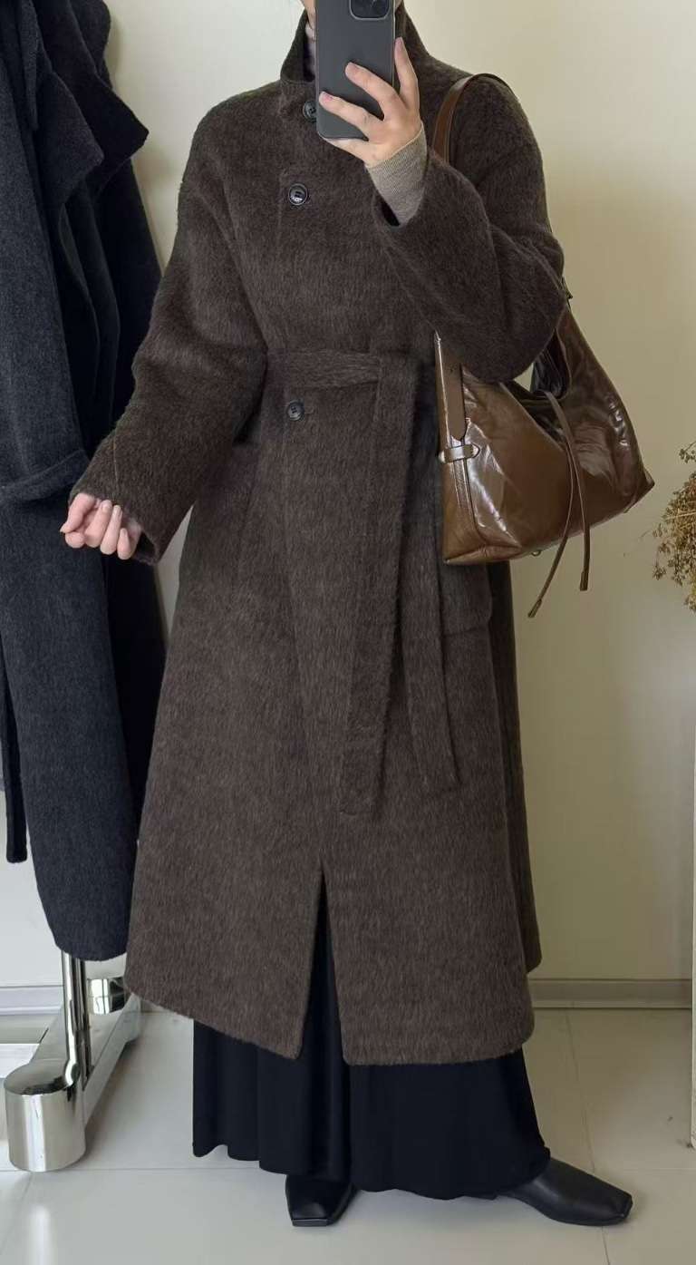 CRONG東大門㊣代購女裝新款25秋冬熱賣推薦職業休閑中長款大衣CRONG中長款大衣