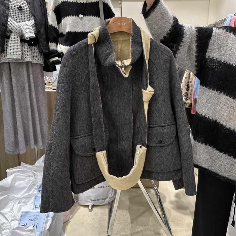MELO東大門㊣直郵女士新品時尚真品職業25秋冬夾克含包插肩MELO夾克