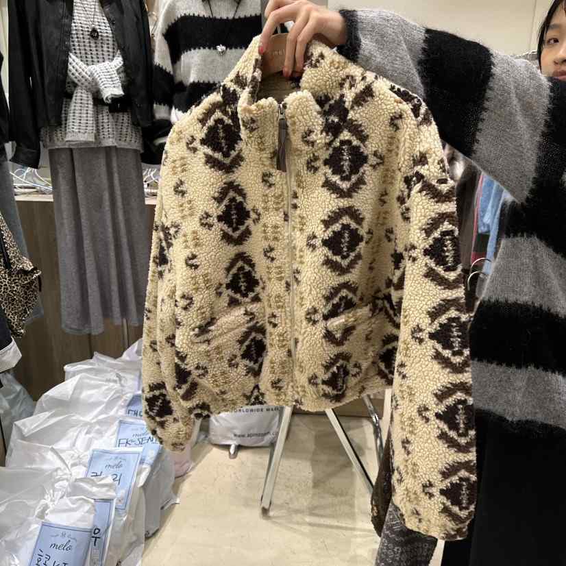 MELO東大門㊣直郵女裝新品時尚熱賣人氣休閑真品夾克羊毛拉鏈MELO夾克