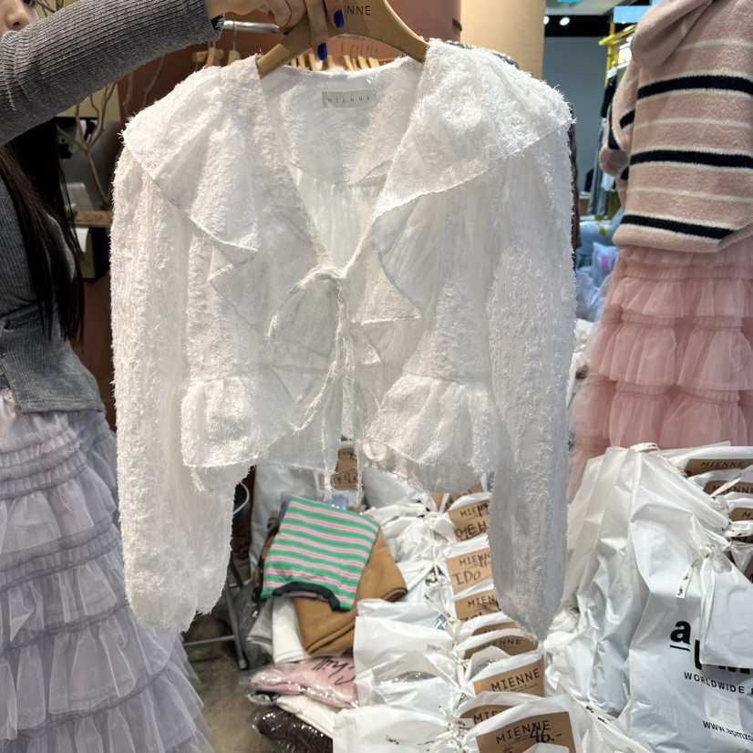 MIENNE東大門㊣直郵女士新款時尚人氣25秋冬熱賣襯衫蕾絲衫MIENNE襯衫/蕾絲衫