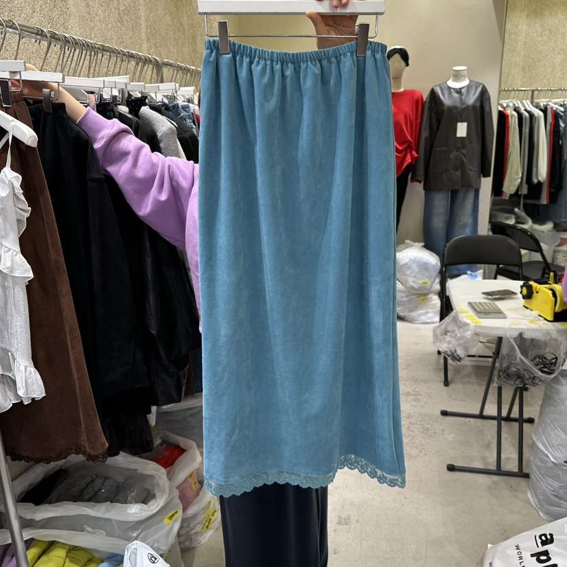 REFLAT韓國直郵㊣女裝新品25秋冬休閑真品熱賣職業長裙絨面革REFLAT長裙
