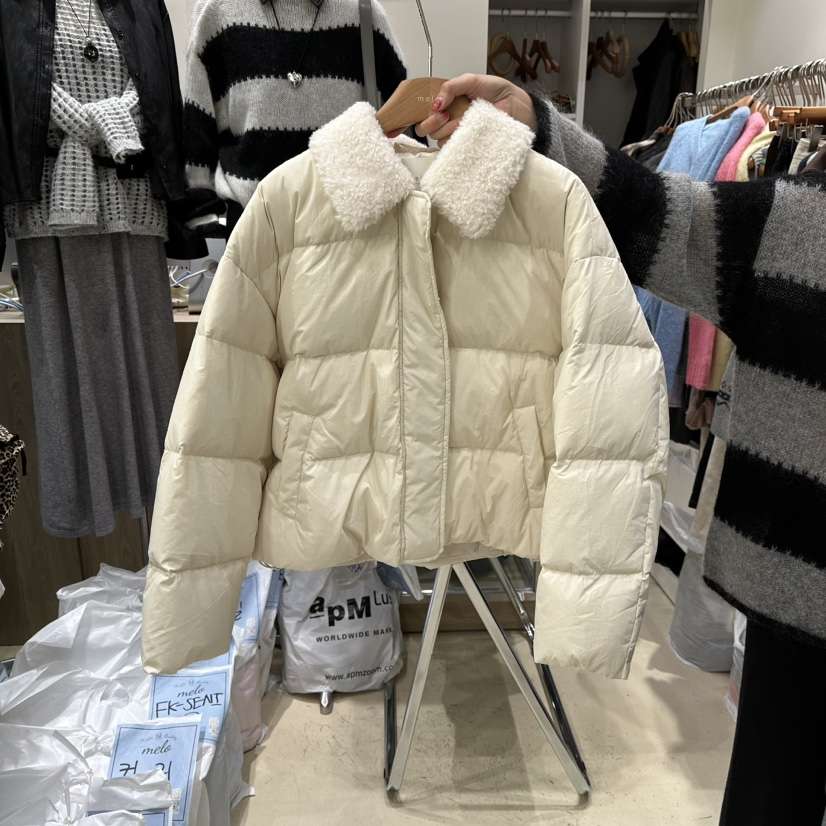 MELO韓國代購㊣女士新品人氣休閑推薦熱賣短款羽絨服填充鴨絨MELO短款羽絨服
