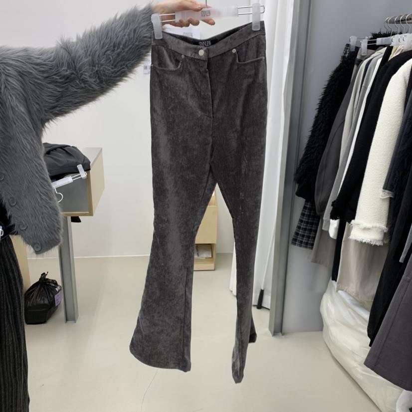 STAINLESS東大門㊣代購女裝新品推薦真品25秋冬休閑褲喇叭絲絨STAINLESS休閑褲