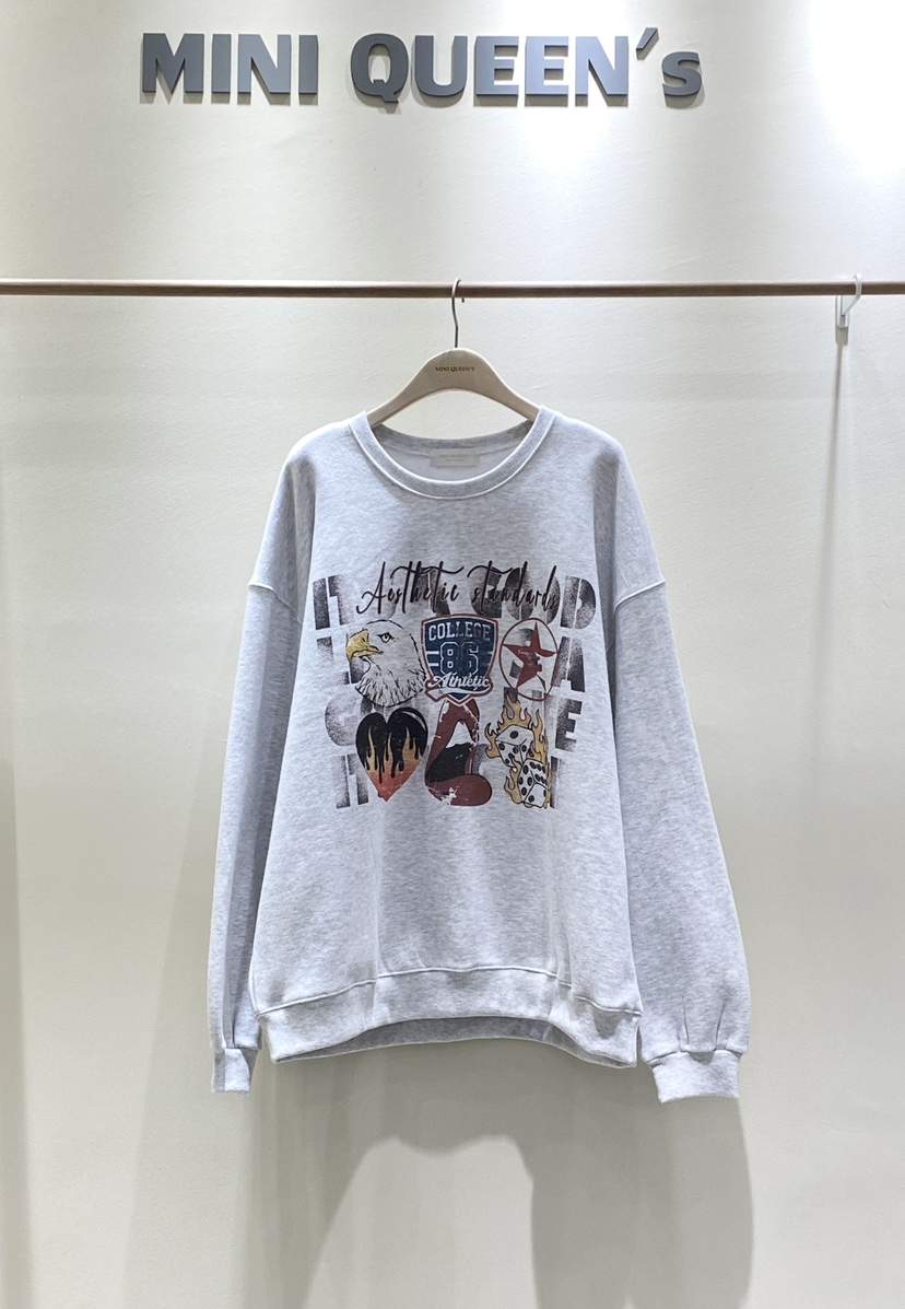 MINIQUEENS韓國代購㊣女裝新品推薦熱賣25秋冬人氣休閑衛衣MINIQUEENS衛衣
