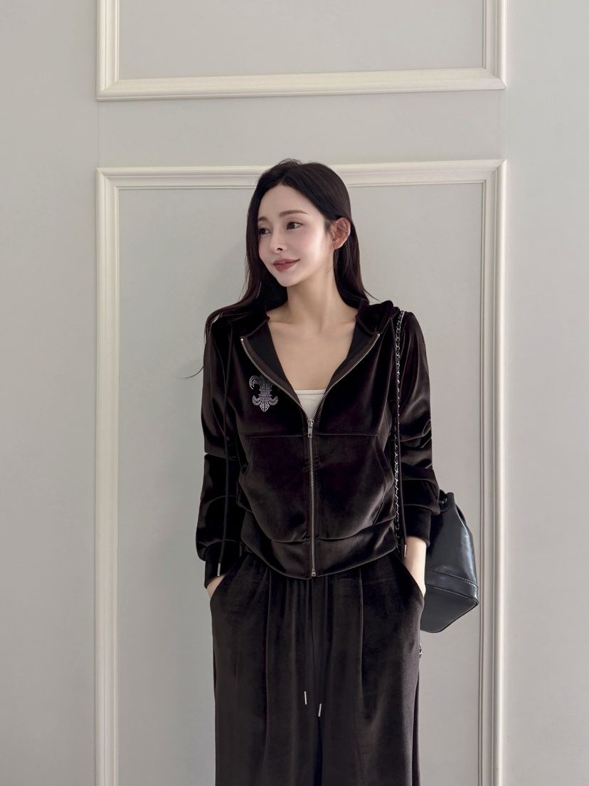 CLOTH韓國代購㊣女士新款人氣夾克天鵝絨連帽拉鏈連帽拉鏈衫CLOTH夾克