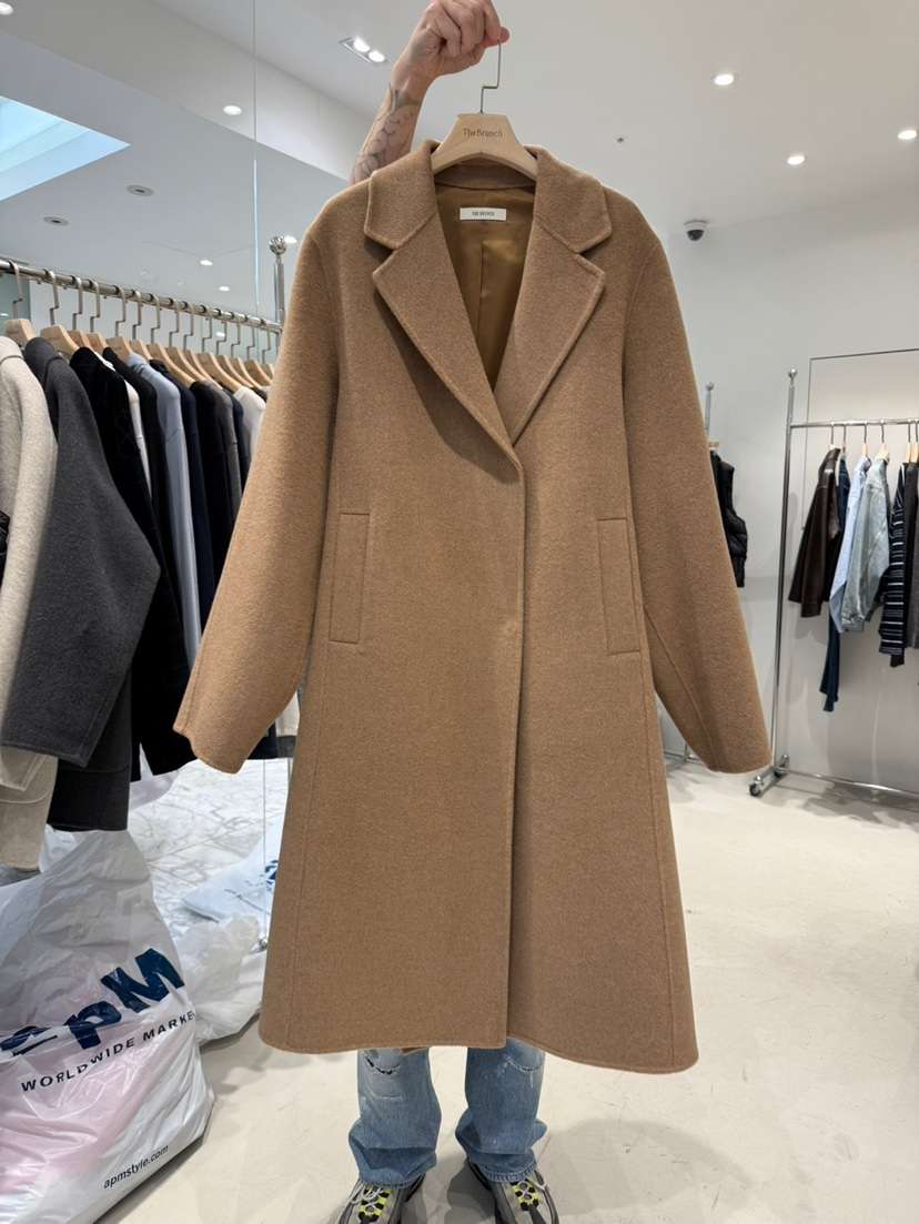 THE BRUNCH東大門㊣實拍女裝新品真品中長款大衣手工制作超長THE BRUNCH中長款大衣