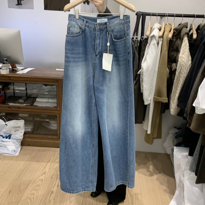 OURIN韓國代購㊣女士新款職業休閑人氣時尚推薦真品25秋冬牛仔褲OURIN牛仔褲