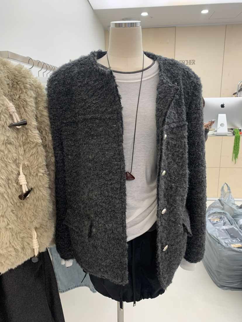 ESCHER東大門㊣代購女士新品時尚熱賣休閑人氣短款大衣花呢ESCHER短款大衣