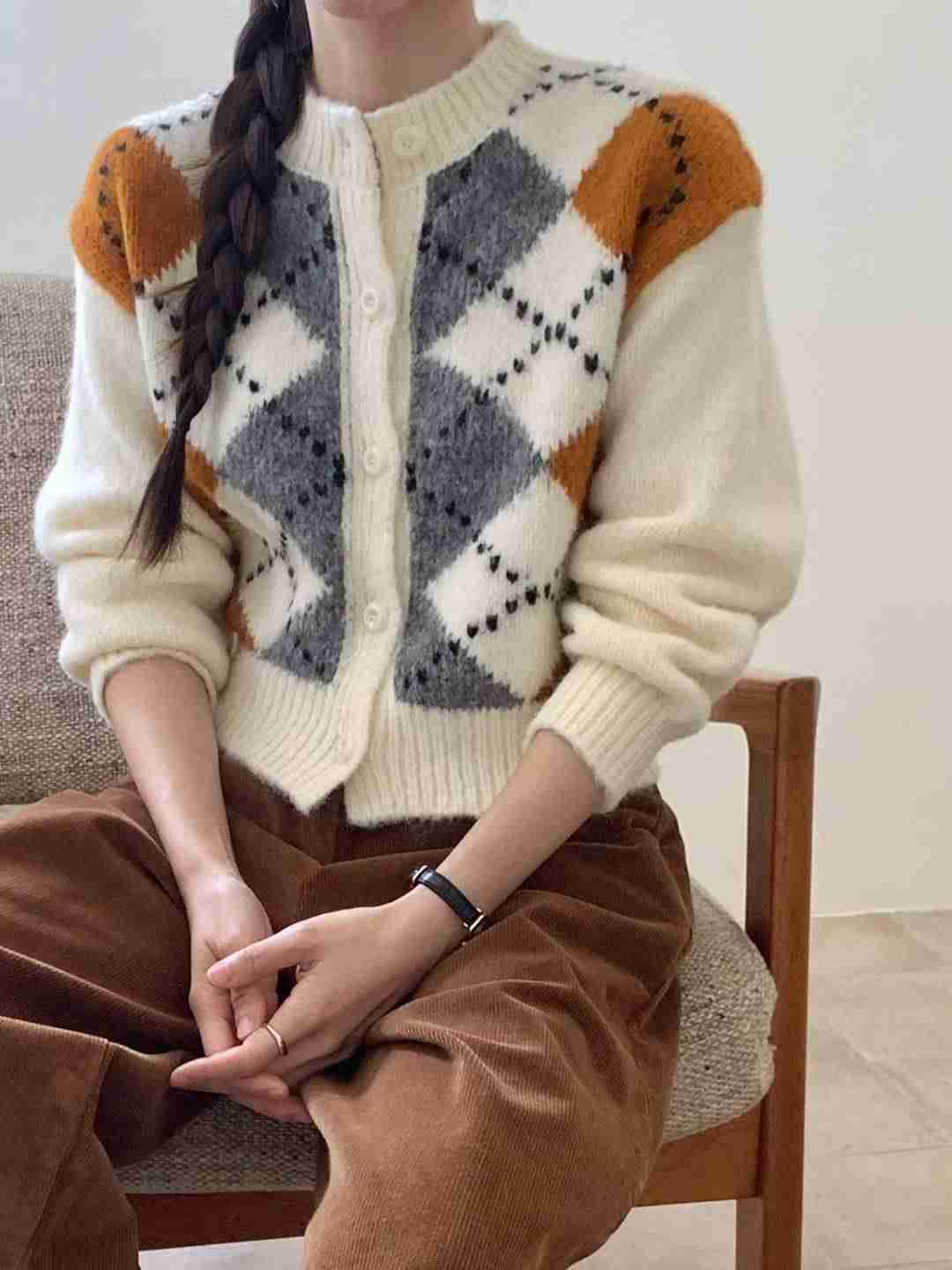 MARLY韓國代購㊣女裝新款時尚職業推薦熱賣25秋冬休閑針織衫MARLY針織衫