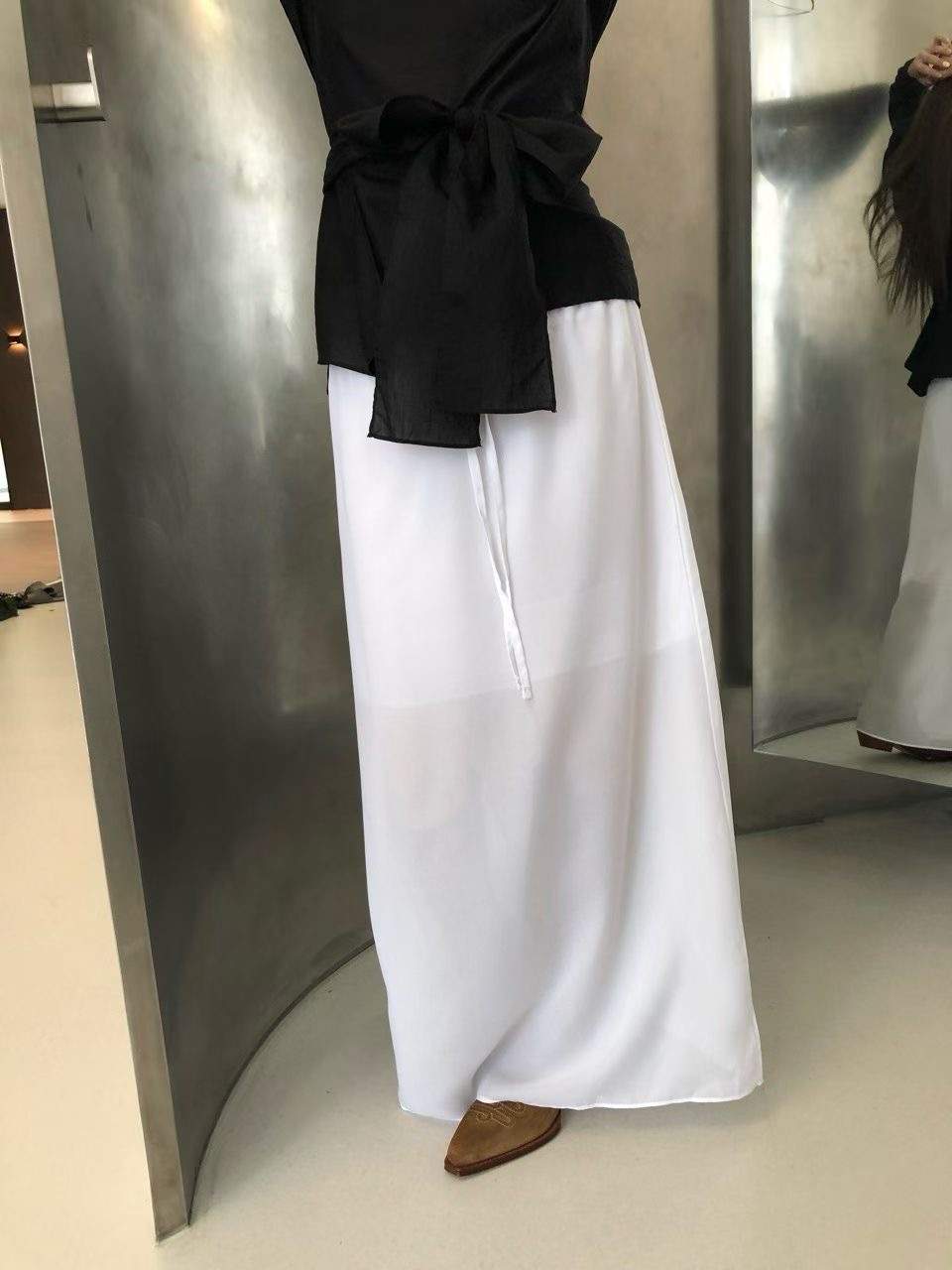 VIVID東大門㊣代購女裝新款推薦真品休閑熱賣長裙透視雪紡長款VIVID長裙