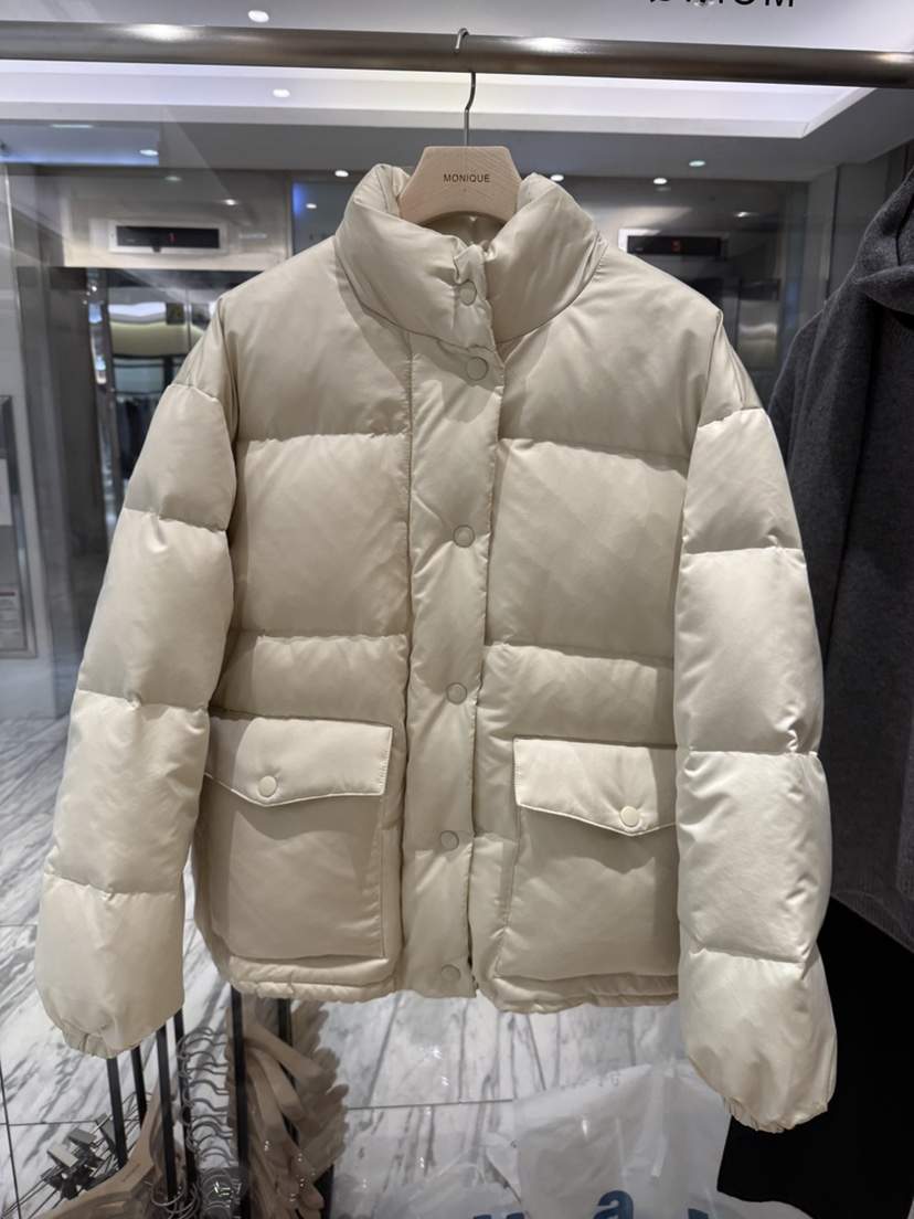 MONIQUE東大門㊣代購女裝新品25秋冬真品短款羽絨服口袋鴨絨MONIQUE短款羽絨服