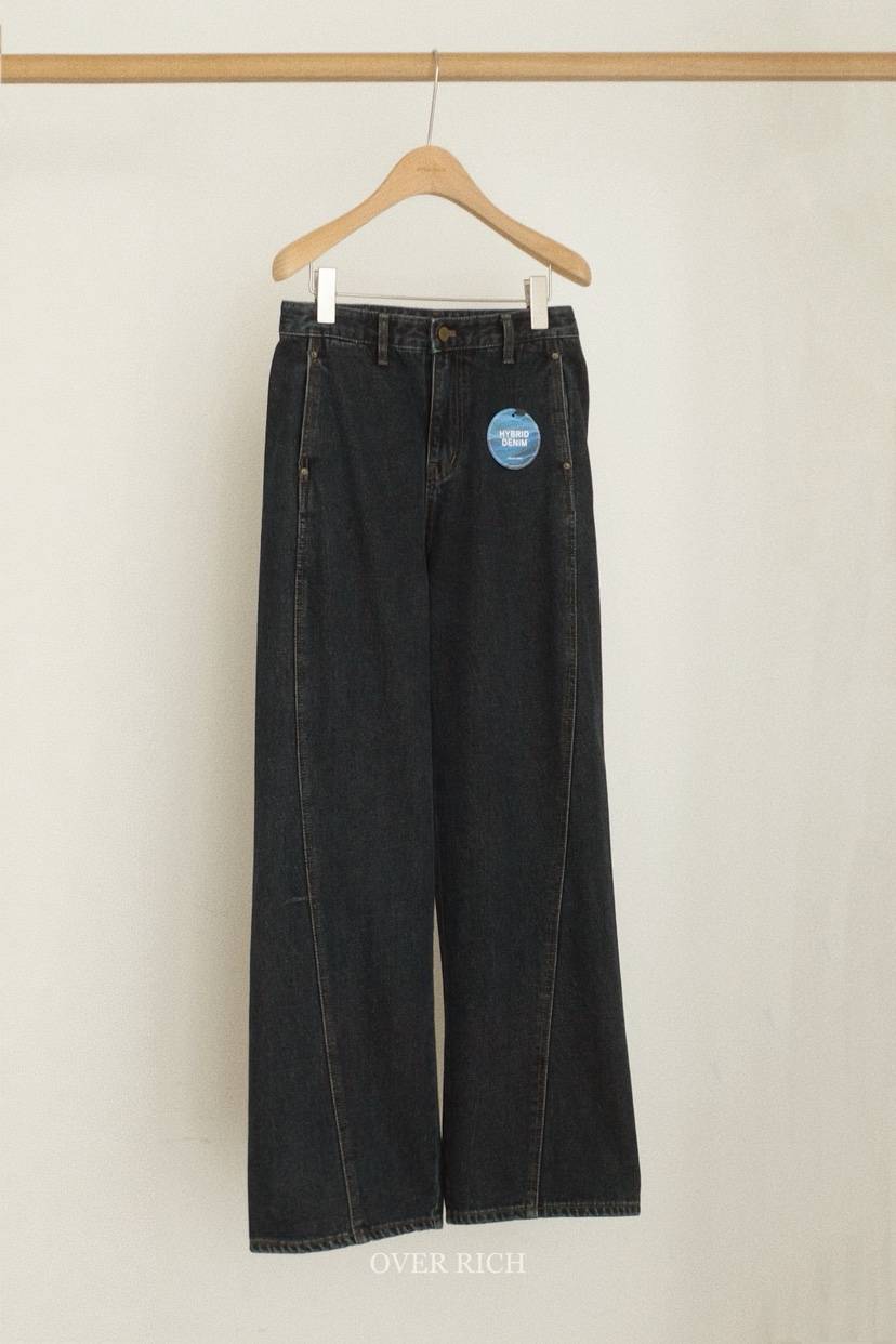 OVER RICH東大門㊣實拍女裝新款熱賣職業休閑時尚牛仔褲羊毛OVER RICH牛仔褲