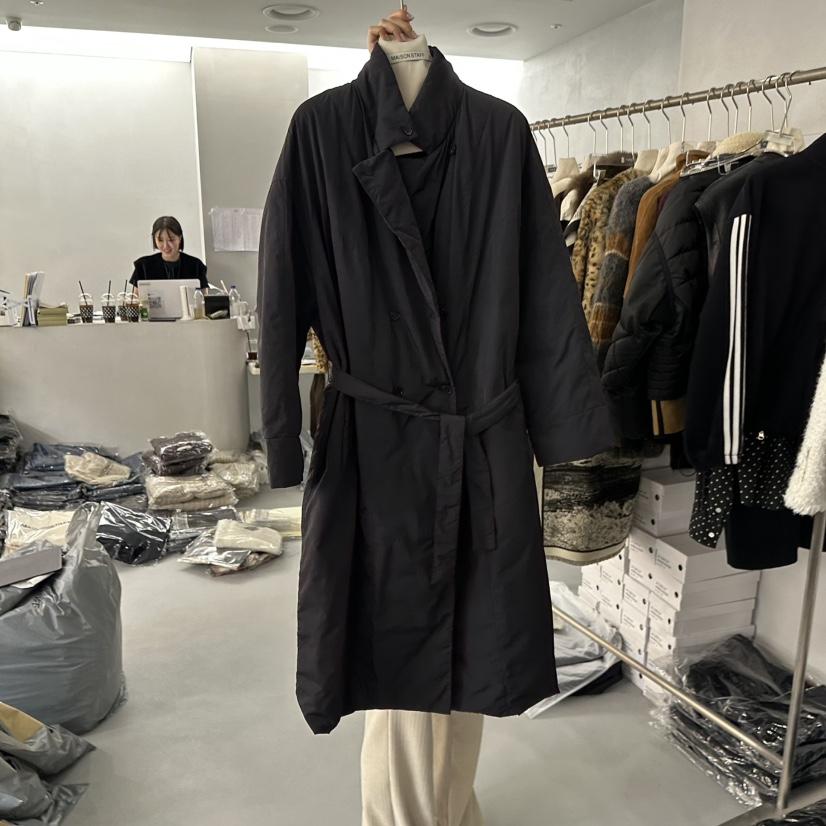 DOUBLE STANDARD/LE SMOKING/MAISONSTAFF韓國代購㊣女裝新款時尚長款羽絨服含腰帶填充鵝絨MAISONSTAFF長款羽絨服