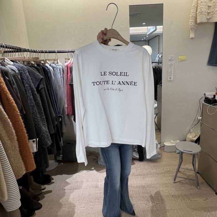 W AND J韓國代購㊣女士新款職業推薦熱賣25秋冬人氣長袖T恤W AND J長袖T恤