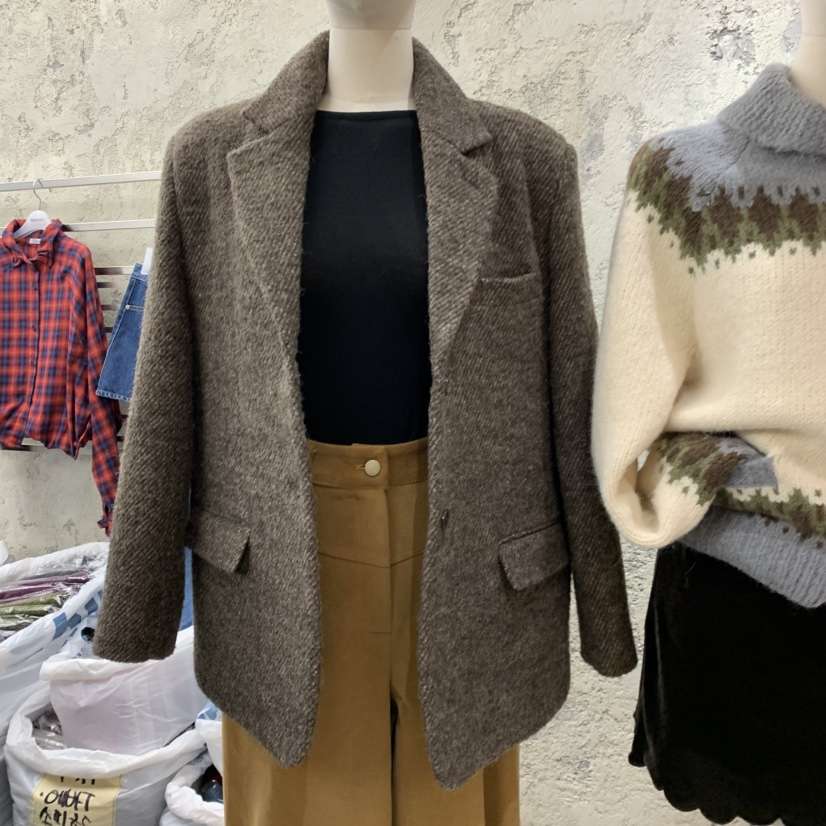 SOLD OUT東大門㊣直郵女裝新款推薦25秋冬職業短款大衣羊駝SOLD OUT短款大衣