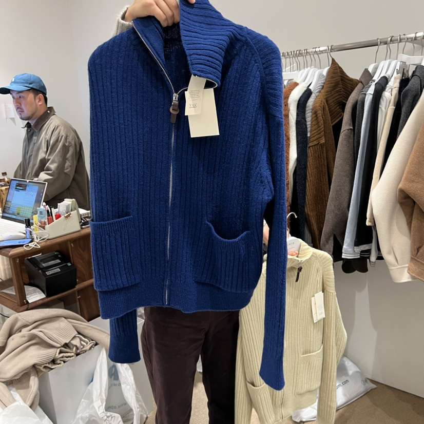 VENIR-a東大門㊣直郵女士新品推薦25秋冬人氣針織衫羊毛拉鏈VENIR-a針織衫