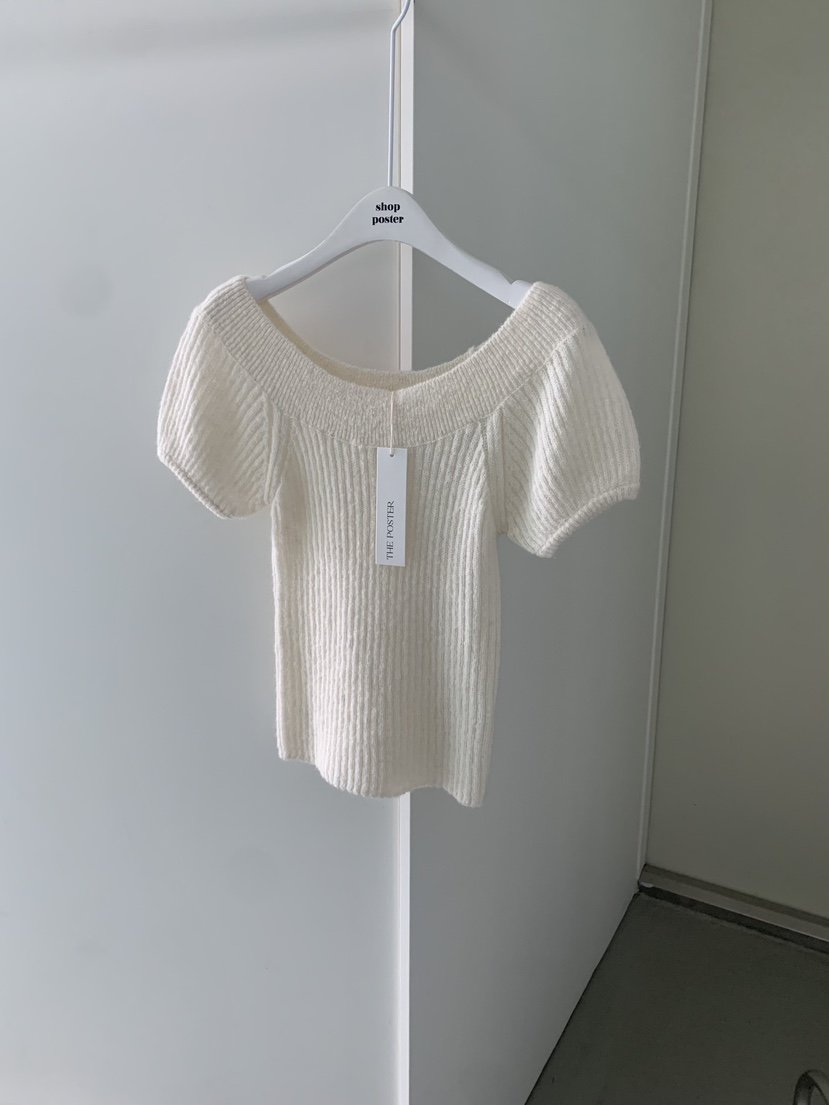 SHOP POSTER韓國代購㊣女士新款真品推薦時尚熱賣針織衫船領SHOP_POSTER針織衫
