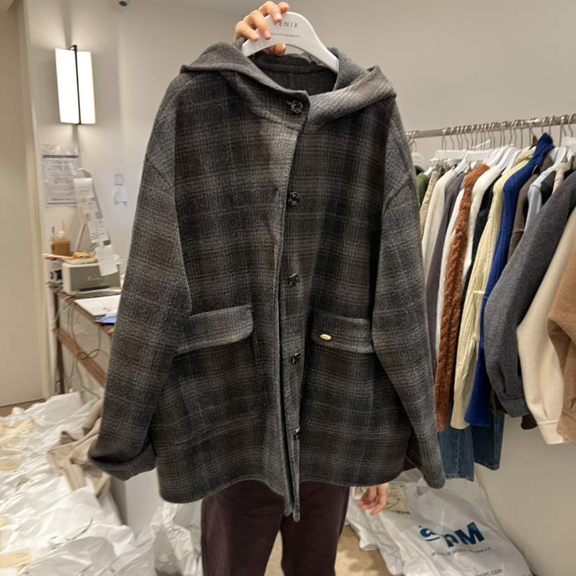 VENIR-a東大門㊣直郵女裝新款真品休閑熱賣中長款大衣雙面VENIR-a中長款大衣