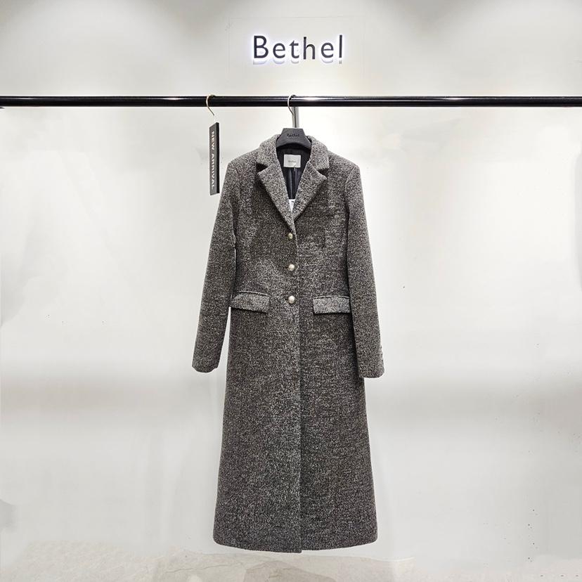 BETHEL東大門㊣代購女裝新品休閑人氣真品推薦時尚中長款大衣BETHEL中長款大衣