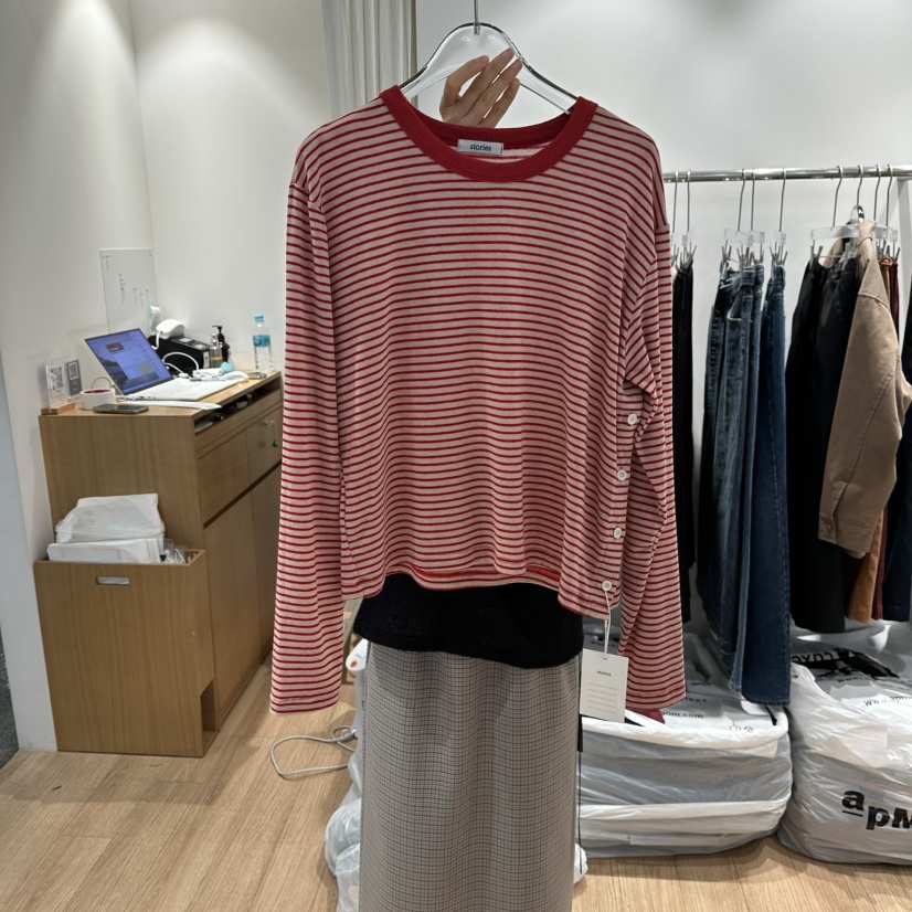 STORIES東大門㊣直郵女裝新品休閑時尚職業推薦真品長袖T恤STORIES長袖T恤