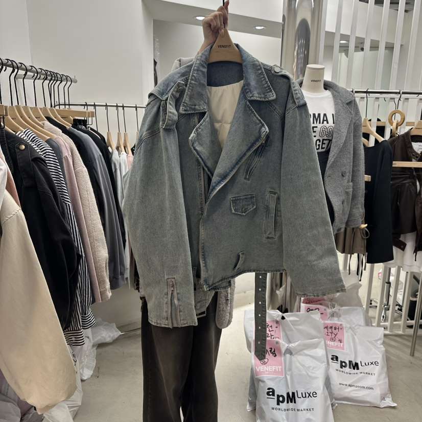 VENEFIT東大門㊣直郵女裝新款時尚休閑人氣職業夾克水洗牛仔布VENEFIT/JENNIE夾克