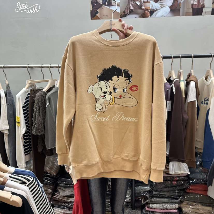 STICK WITH韓國代購㊣女士新款時尚25秋冬真品休閑衛衣口袋STICK WITH衛衣