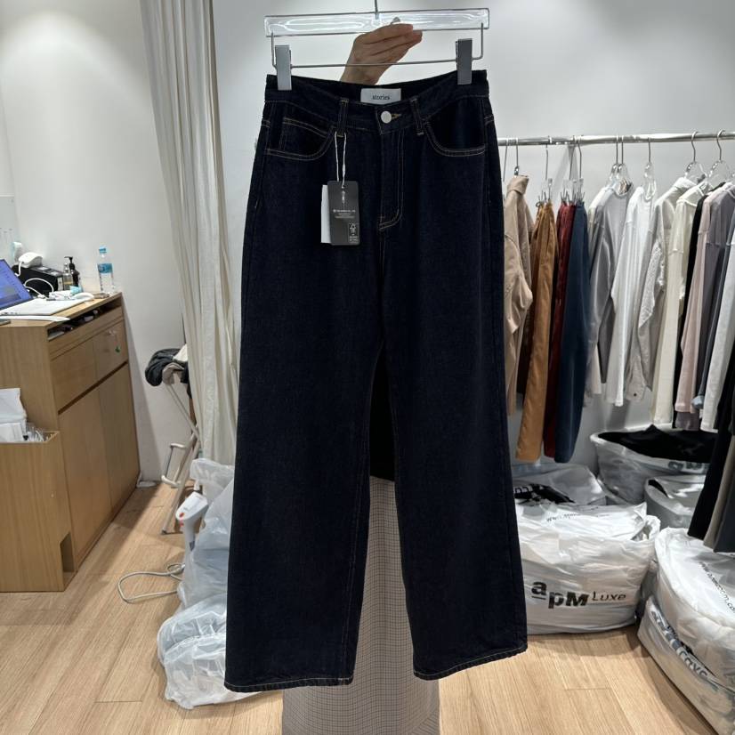 STORIES東大門㊣代購女士新款真品職業休閑人氣熱賣牛仔褲加絨STORIES牛仔褲