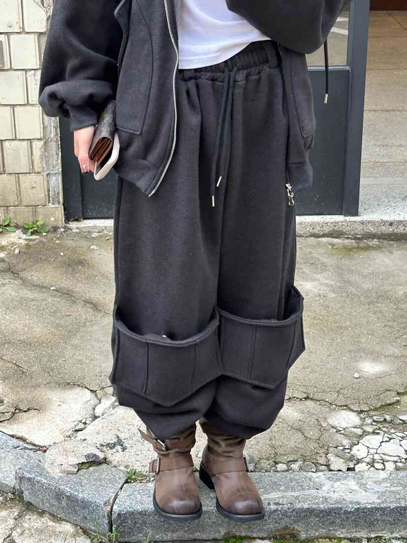 ZEROZERO東大門㊣代購女裝新款時尚熱賣休閑休閑褲口袋羊毛ZEROZERO休閑褲