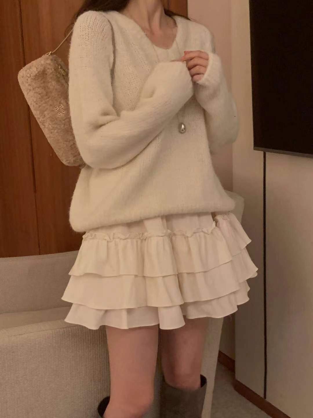 MIELLE-미엘르-OT韓國直郵㊣女裝新品真品推薦人氣時尚短裙MIELLE-미엘르-OT短裙