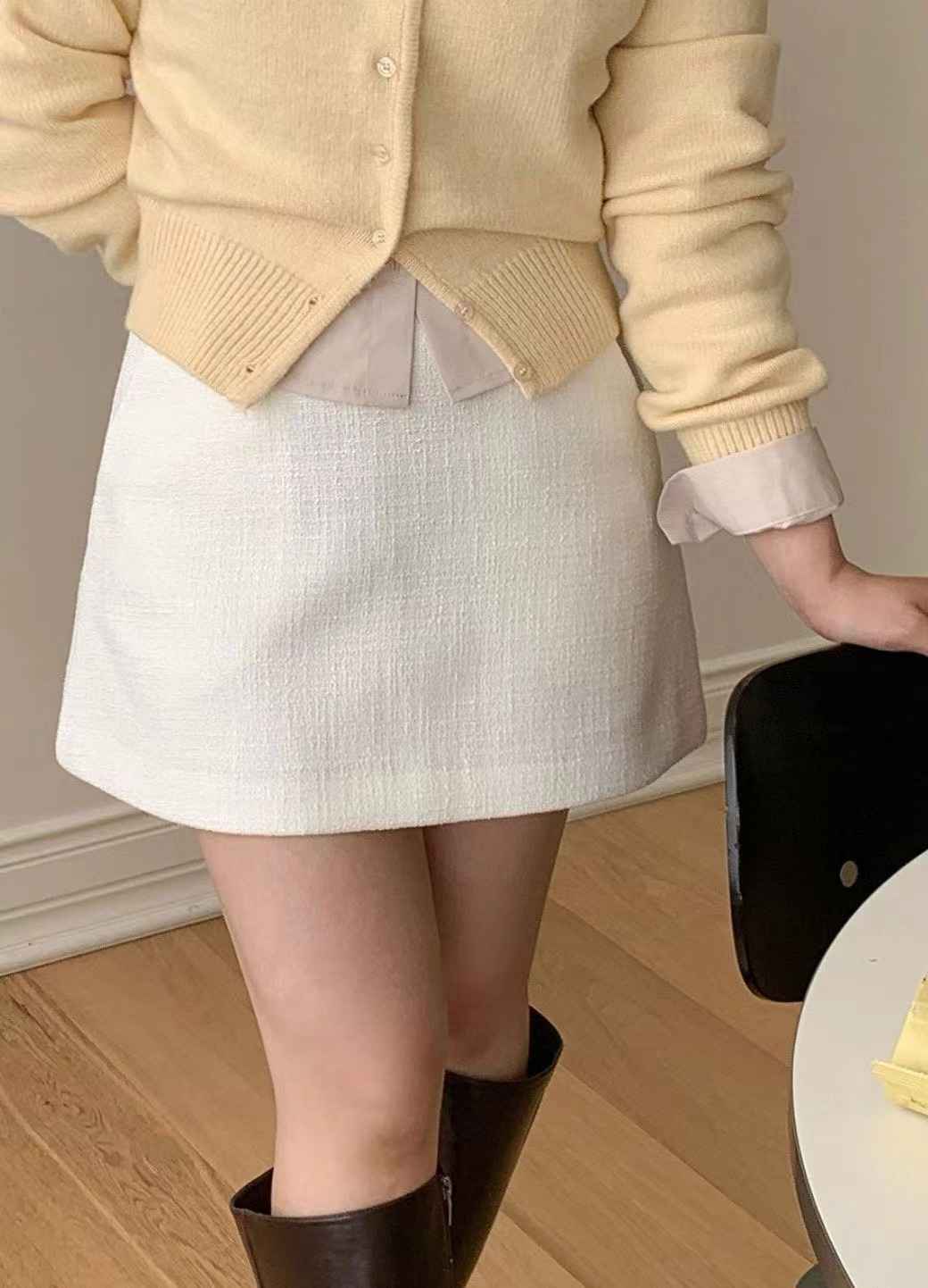 COVENT韓國代購㊣女士新品熱賣25秋冬職業人氣休閑短裙花呢COVENT短裙