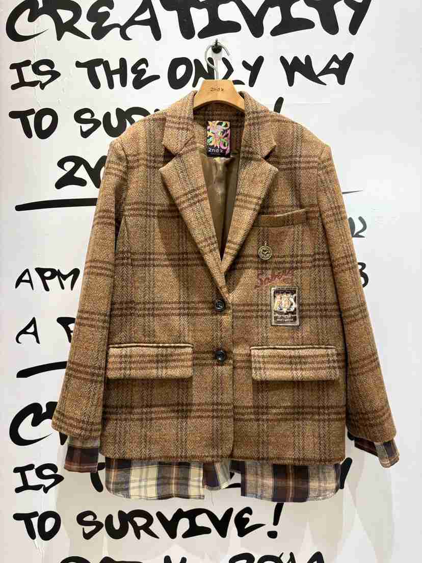 2ND K韓國代購㊣女士新款時尚25秋冬真品熱賣推薦職業夾克2ND K夾克