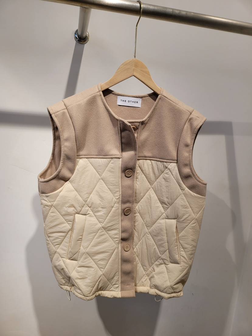 THE OTHER東大門㊣實拍女裝新款休閑職業人氣馬甲拼色絎縫THE OTHER馬甲