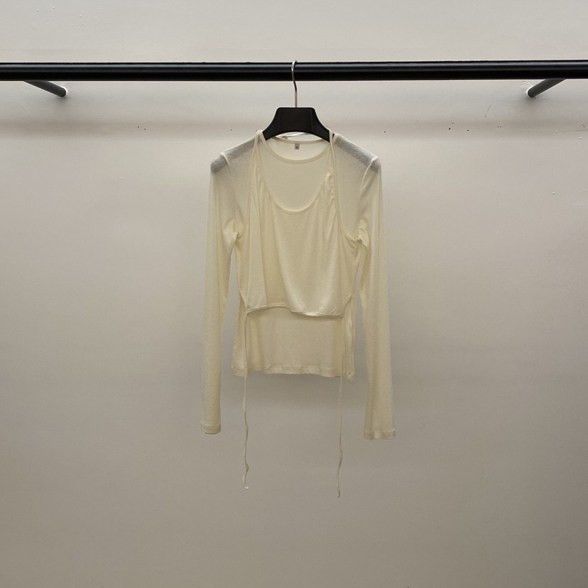 ID韓國代購㊣女士新款推薦時尚熱賣25秋冬職業長袖T恤假兩件ID長袖T恤