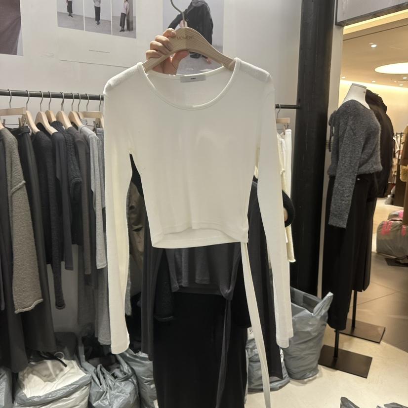 MOMENT韓國代購㊣女士新品熱賣真品推薦25秋冬休閑人氣長袖T恤MOMENT/RECOVER長袖T恤