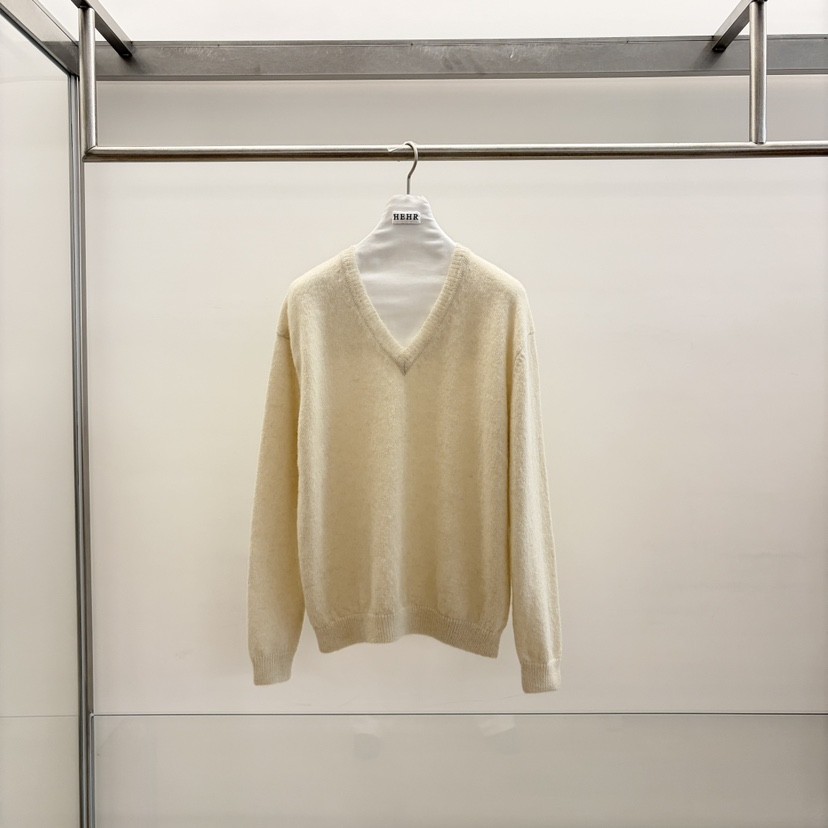HEHR韓國代購㊣女士新款熱賣25秋冬休閑推薦人氣職業針織衫V領hehr-AUTOMNE針織衫