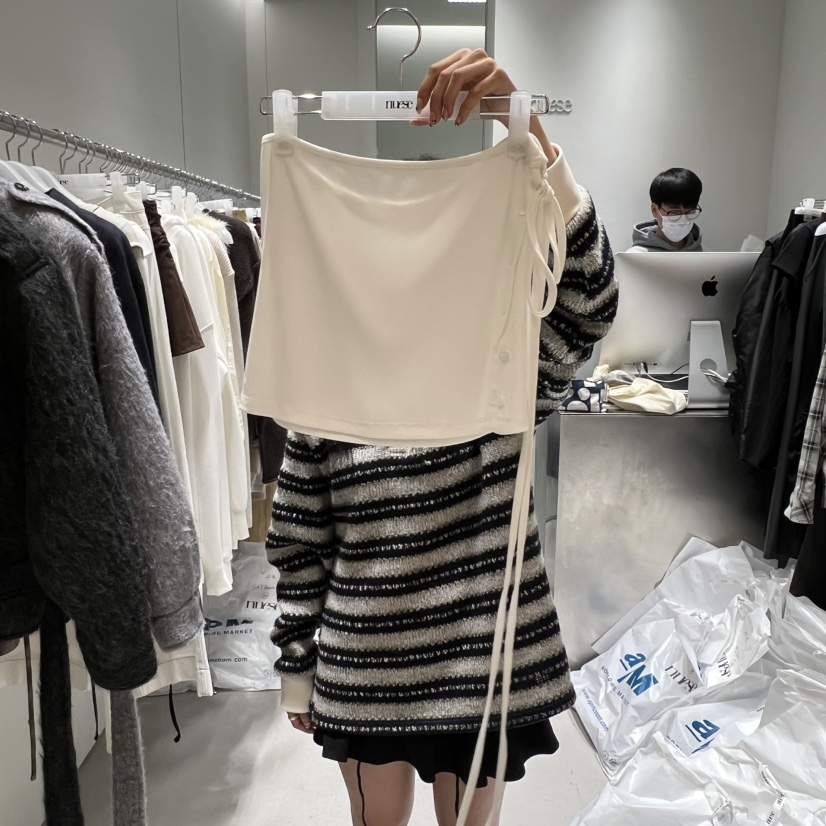 NUESE韓國代購㊣女裝新款休閑職業人氣25秋冬推薦熱賣短裙紐扣NUESE短裙