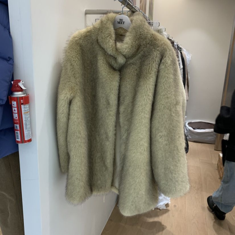 MEET ME東大門㊣實拍女士新款休閑時尚熱賣職業短款大衣貂皮MEET ME短款大衣