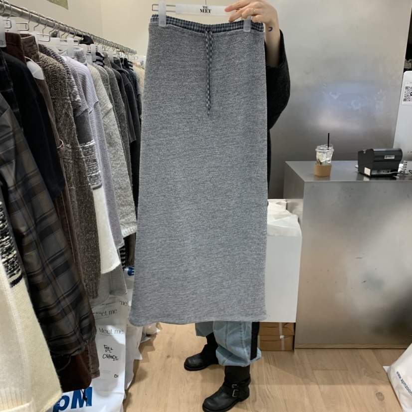 MEET ME東大門㊣直郵女裝新品真品休閑推薦人氣職業長裙格紋MEET ME長裙