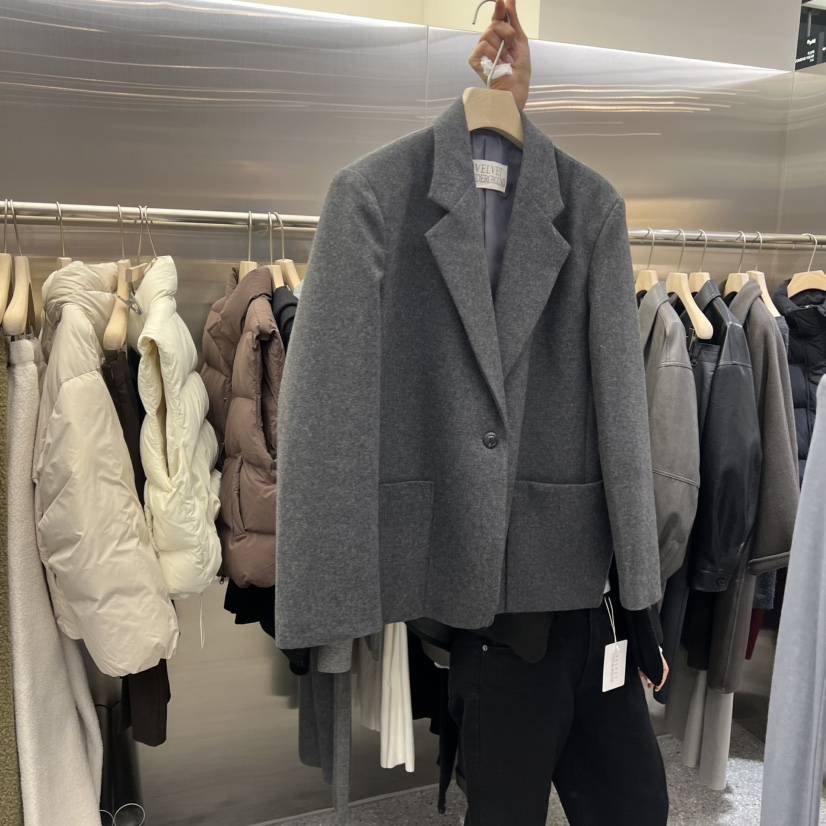 VELVET UNDERGROUND韓國代購㊣女裝新品休閑人氣推薦夾克羊毛VELVET UNDERGROUND夾克