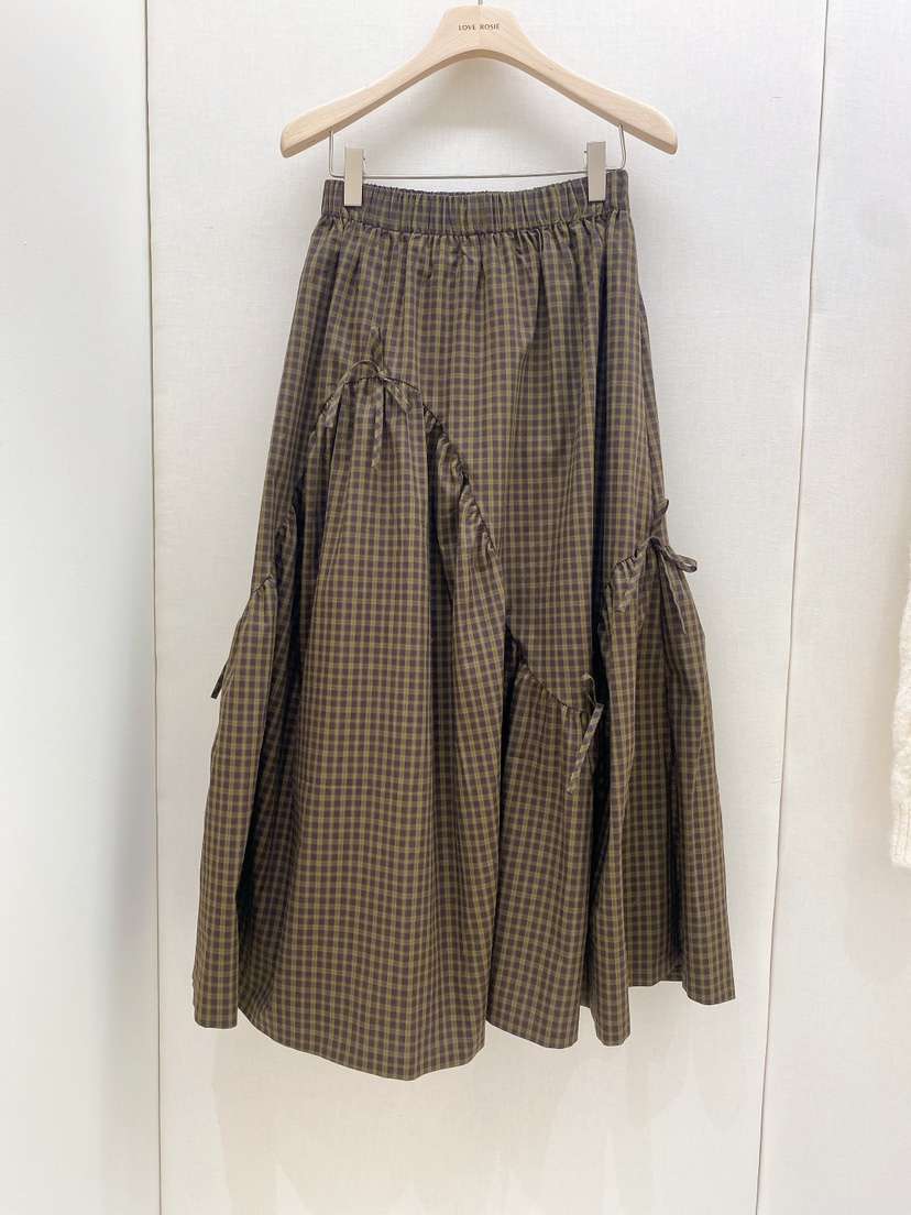 NINESQUARED東大門㊣直郵女裝新款休閑真品職業推薦長裙格紋LOVE ROSIE長裙