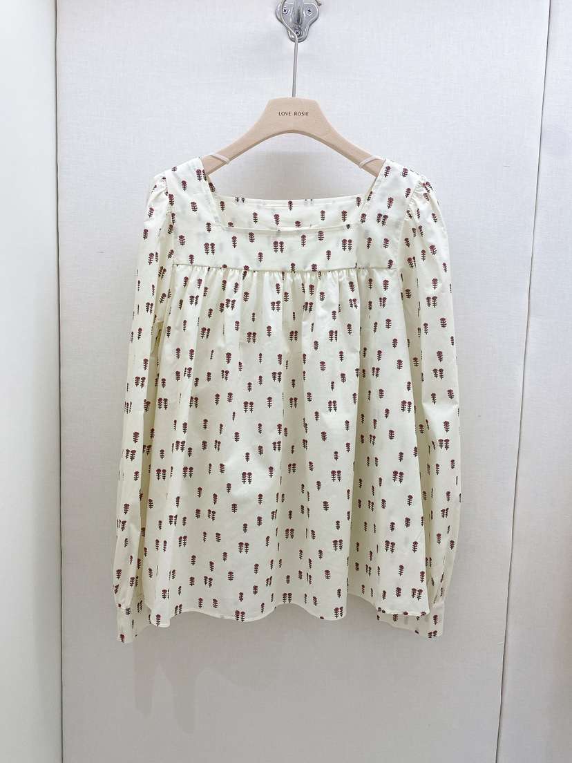 NINESQUARED東大門㊣直郵女裝新品推薦職業襯衫蕾絲衫泡泡袖LOVE ROSIE襯衫/蕾絲衫