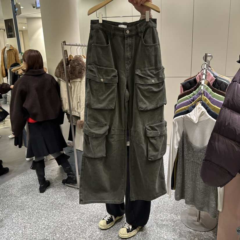 SOF東大門㊣代購女士新款時尚休閑熱賣職業推薦休閑褲口袋羊毛SOF休閑褲