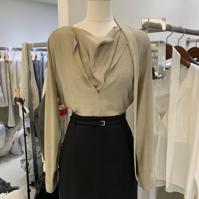 CHAE韓國代購㊣女裝新款時尚熱賣25秋冬休閑人氣襯衫蕾絲衫CHAE襯衫/蕾絲衫